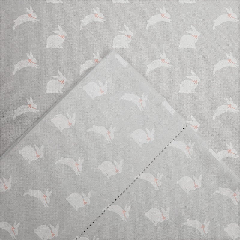 Pointehaven 180 GSM Velvet Feel Luxury 100% Cotton Printed Flannel Sheet Set, Queen, Bunnies - Warm & Cozy - Pre-Shrunk -Deep Pockets - Elastic All Around-Comfy Double Brushed - - Image 3